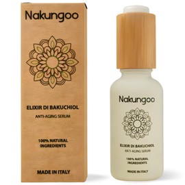 NAKUNGOO Elixir with Bakuchiol: Vegan Alternative to Retinol (Vitamin A) | Wrinkle Filler Anti Pigment Spot Serum Face Made in Italy | 100% Natural Ingredients with Coenzyme Q10 and Vitamin E