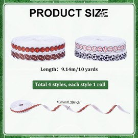 PH PandaHall 36m 4 Styles Sports Ribbon Baseball Ribbons 1cm Wide Football Basketball Printed Grosgrain Ribbon Sports Balls Ribbons for Sport Party Decorations DIY Crafts Sewing