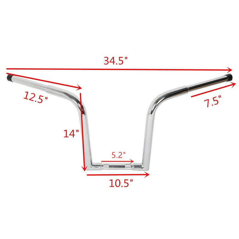 XFMT Chrome 14" Rise Ape Hangers Bars 1-1/4" Handlebars For