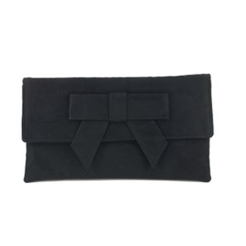 LONI Cute Faux Suede Clutch Shoulder Bow Bag