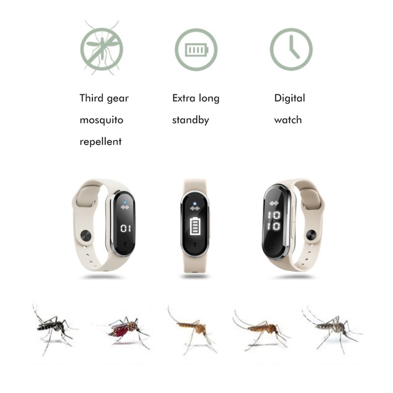 Mosquito Repellent Watch Ultrasonic Mosquito Repellent Bracelet Rechargeable Anti Mosquito
