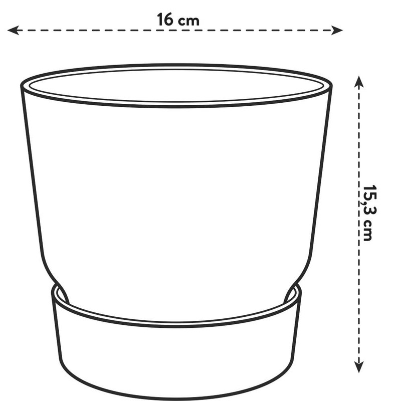elho Greenville Round 16 - Flower Pot for Indoor and