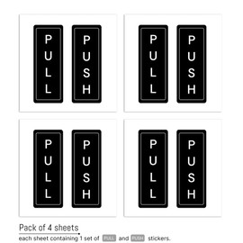 dealzEpic - PULL and PUSH Stickers - Black Self Adhesive Peel and Stick PULL and PUSH Signs - 8x3cm