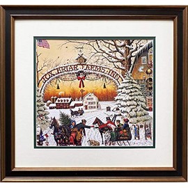 Gallerygems Charles Wysocki A Christmas Greeting New Custom Framed Art 17" x 18"