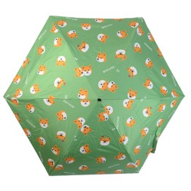 Friends Hill KS-361-805 Folding Umbrella, Shibata-san no Kao, Green [KS-361-805] 99% UV Protection, For Both Sunny and Rainy Weather, 6 Ribs, Hand Opened