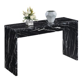 Convenience Concepts Northfield Console Table 48" - Contemporary Desk, Entryway, or Vanity Table, for Hallway, Entryway, Foyer, Living Room, Office, Den, Black Faux Marble