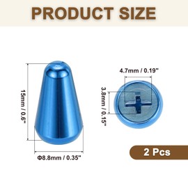 MECCANIXITY 2Pcs ST Guitar 3/5 Way Pickup Switch Tip Cross Hole ID 0.19 x 0.15" Metal Toggle Switch Knobs Cap for Electric Guitar Replacement Parts, Blue