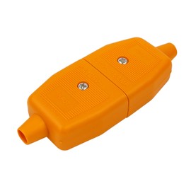LEDANGEL Inline Plug Socket Connector Set – 2-Pin & 3-Pin Male & Female Rewireable Plugs – 250V 10A Screw Terminal with Snap-Lock & Gold-Plated Pins – Black/White/Orange (3 pin orange)