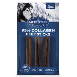 Barkworthies Natural Collagen Dog Chews 6 Inch Beef Flavor 2 Ounce Pack
