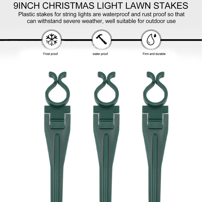 50pcs Christmas Light Yard Stakes Universal 9inch Tall Ground Lights