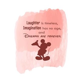 Laughter is Timeless Dreams are Forever Watercolor Quote Wall Decal Wall Art Sticker Designs Vinyl Stickers for Home House Walls Rooms Windows Bedroom Decoration Size (28x28 inch)