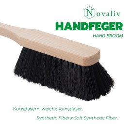 Novaliv Artificial Bristles Hand Brush Wooden Broom Soft Bristles Black - Cabinet Brush Camping Hand Brush Car Broom Brush - Ideal Whisk Car Hand Brush Hand Brush Wooden Hand Sweeper