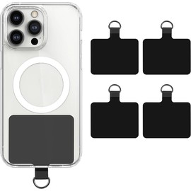 WKRTDY Set of 4 Universal Phone Security Straps with D Buckle, Replacement PVC Lanyard Patches in Black, Suitable for Drop Protection and Compatible with Most Smartphones