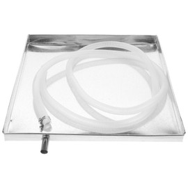 Mikikit Air Conditioner Drip Pan, Portable AC Drip Pan Stainless Steel AC Drain Pan with 6.5 FT Drain Hose and Clamp AC Unit Drip Tray Drip Pan for Portable Air Conditioner, 15.7x15.7 Inch
