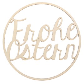 Papierdrachen Easter Wooden Ring – Easter Pendant Black – Reusable Easter Decoration 22 cm Diameter – Lettering – Set 1