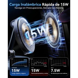 Soporte para Celular Automovil con Carga Rápida 15W, Porta Celular para Auto con Adhesión Nano Fuerte, Soporte Magnético para Celular Incluye un Anillo Magnético para iPhone 17 16 15 14 13 y Android