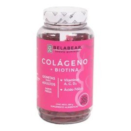 Belabear Colágeno + Biotina 100gomitas Fresa Solanum Fresa