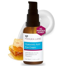 Manuka Lane Crema De Ojos De Ácido Hialurónico Con Extractos De Plantas, Miel De Manuka, Extracto Brillante De Ojos Y Vitamina E | Fórmula A Base De P