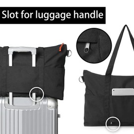 Sports Bag, Travel Bag, Weekender for Men and Women, Gym Bag, Swimming Bag, Foldable Travel Bag, Large Capacity Hand Luggage Bag for Travel, Swimming, Gym, Yoga, Holiday (Black), black, simple