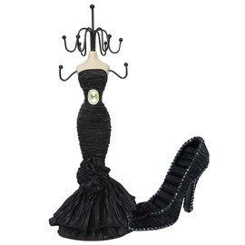 WE Jewlery Display Shoe Ring Holder Black 2 PCS Set - Mannequin Necklace Display Orgaziner