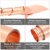 sourcing map Pure Copper Sheet Roll, 0.05mm 29Ga Thick T2