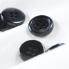 80 Pcs 3/4inch Large Black Buttons for Sewing Round Resin