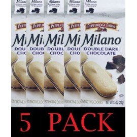 Pepperidge Farm 5x Pepperidge Farm Milano DOUBLE DARK CHOCOLATE Cookies 7.5 oz Bag - 5 PACK
