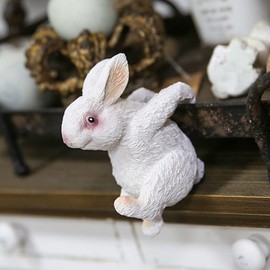 OwMell Garden Decor Statue Flower Pot Hugger, Outdoor Figurine Planter Hugger for Flowerpot, Patio, Balcony, Porch, Yard, Lawn Ornament Outdoor Decor Gifts Plant Decoration - Rabbit