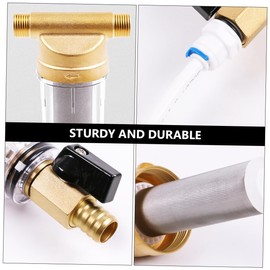 CAXUSD Water Prefilter Sediment Filter Reusable Copper Backwash Filter for Household and Water Durable Screen Easy to Clean Corrosion Resistant