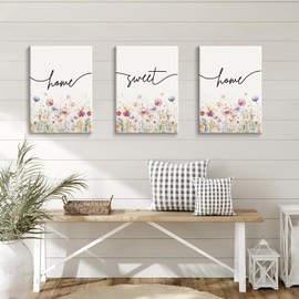 Living Room Bedroom Wall Decor - Set of 3 Framed Farmhouse Home Sweet Home Sign 12’’x16’’ Above Couch Bed Wall Decor for Bedroom Decor and Living Room Wall Art Signs (Black 1, 12’’x16’’)