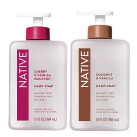 Native Hand Soap Set, Cherry & Vanilla Macaron and Coconut & Vanilla, Sulfate-Free, 13 Fl Oz, 2-Pack