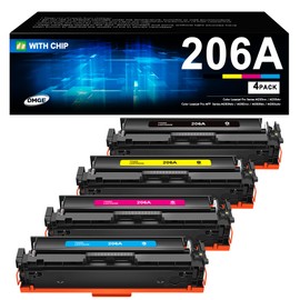 206A Toner Cartridges 4 Pack - MFP M283cdw M283fdw Toner Replacement for HP 206A 206X Compatible with HP Color Laserjet Pro MFP M283fdw M283cdw M255dw, Color Pro MFP M283 M255 Series | W2110A