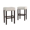 Christopher Knight Home Lisette Backless Leather Barstools, 2-Pcs Set, Ivory