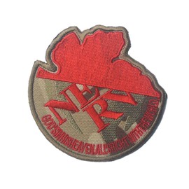 NERV Logo Patches Hook and Loop Tactical Morale Applique Fastener Military Embroidered Patch 2Pcs (Color 2)