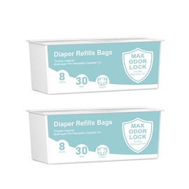 Diaper Pail Refills Bags with 30 Bags Compatible with Genie Easy Roll Signature Diaper Pails,Lasts Up to 8 Months,7-Layer Odor-Barrier Technology, 2 Pack (60 Bags)