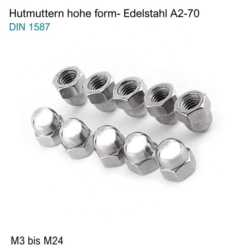 Cap Nuts M5 Stainless Steel A2 DIN 1587 Cap Nut