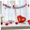 Gatuida 4pcs Happy Anniversary Banner Romantic Glitter Decorations for Wedding