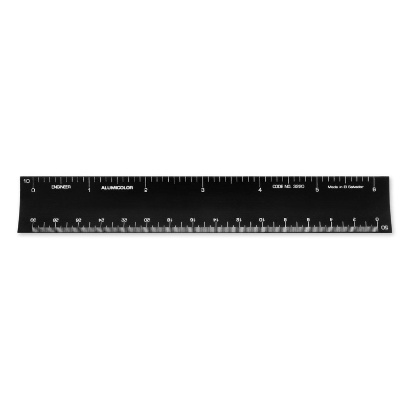 Alumicolor 6-inch Aluminum Engineer Hollow Scale for School, Office, Art