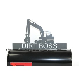 Hobby, Recreation and Career Style Metal Powder Coated Mailbox Topper (CUSTOMIZED Excavator, Dark Gray)