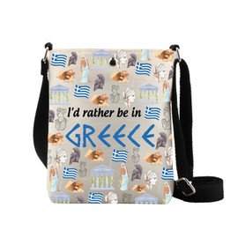 Griechenland Umhängetasche Griechenland Reise Geschenk Griechisch Reise Urlaub Geschenk I'd Rather Be in Greece Crossbody Bag Griechischer Liebhaber Geschenk, In Griechenland 2cb, large
