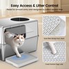 Aothey Stainless Steel Litter Box with Lid, Enclosed Metal with