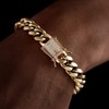 TRIPOD JEWELRY 14K Gold Plated Miami Cuban Link Chain Bracelet