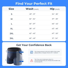 Incontinence Underwear for Men Washable Mens Incontinence Underwear for Bladder Leak Protection 80ML Reusable Leak Proof Underwear for Men Urinary Incontinence Boxer Shorts (4 Blue, 2XL)