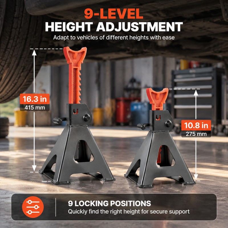Heavy Duty Jack Stands for Vehicle Lifting – Locking Steel