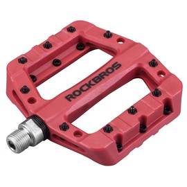 ROCKBROS MTB Pedals Bike Quick Release Pedals Lightweight Nylon Composite Bicycle Platform Pedals for BMX MTB 9/16＂Red