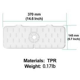 2Pcs Faucet Sink Splash Guard, Silicone Faucet Handle Drip Catcher Tray Drying Mat, Kitchen Guard Silicone Faucet Mat, Sink Mat for Kitchen Bathroom, White