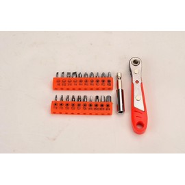 FLZOSPER 22 PCS Ratchet Screwdriver Set 1/4 Mini Ratchet Wrench Right Angle Screwdriver with Phillips Torx Magnetic Bit for Small Spaces