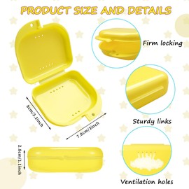 LECEHIVO 140 Pcs Dental Retainer Case 14 Colors Mouth Denture Guard Holder with Holes Multicolor False Teeth Container for Travel Home and Office