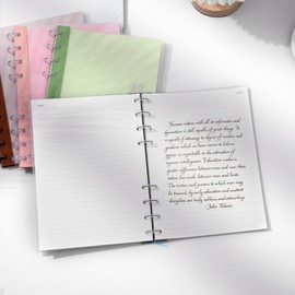 CAGIE Discbound Notebook - Customizable Notebooks 8 x 11 inch with Removable Pages 100 gsm, B5 Notebook for School with Poly Cover, 100 Pages Discbound Planner Wide Ruled, Brown