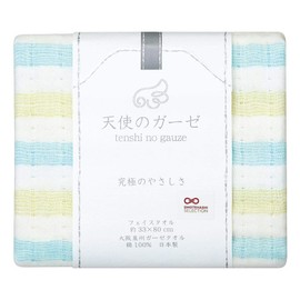 天使のガーゼカラーズ フェイスタオル グリーン